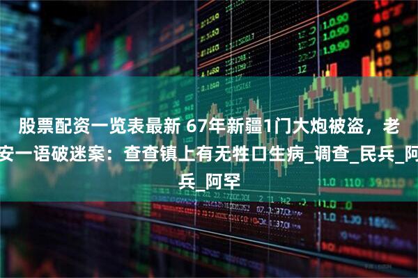股票配资一览表最新 67年新疆1门大炮被盗，老公安一语破迷案：查查镇上有无牲口生病_调查_民兵_阿罕
