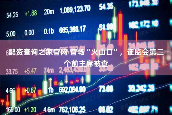 配资查询之家官网 官场“火山口”，证监会第二个前主席被查